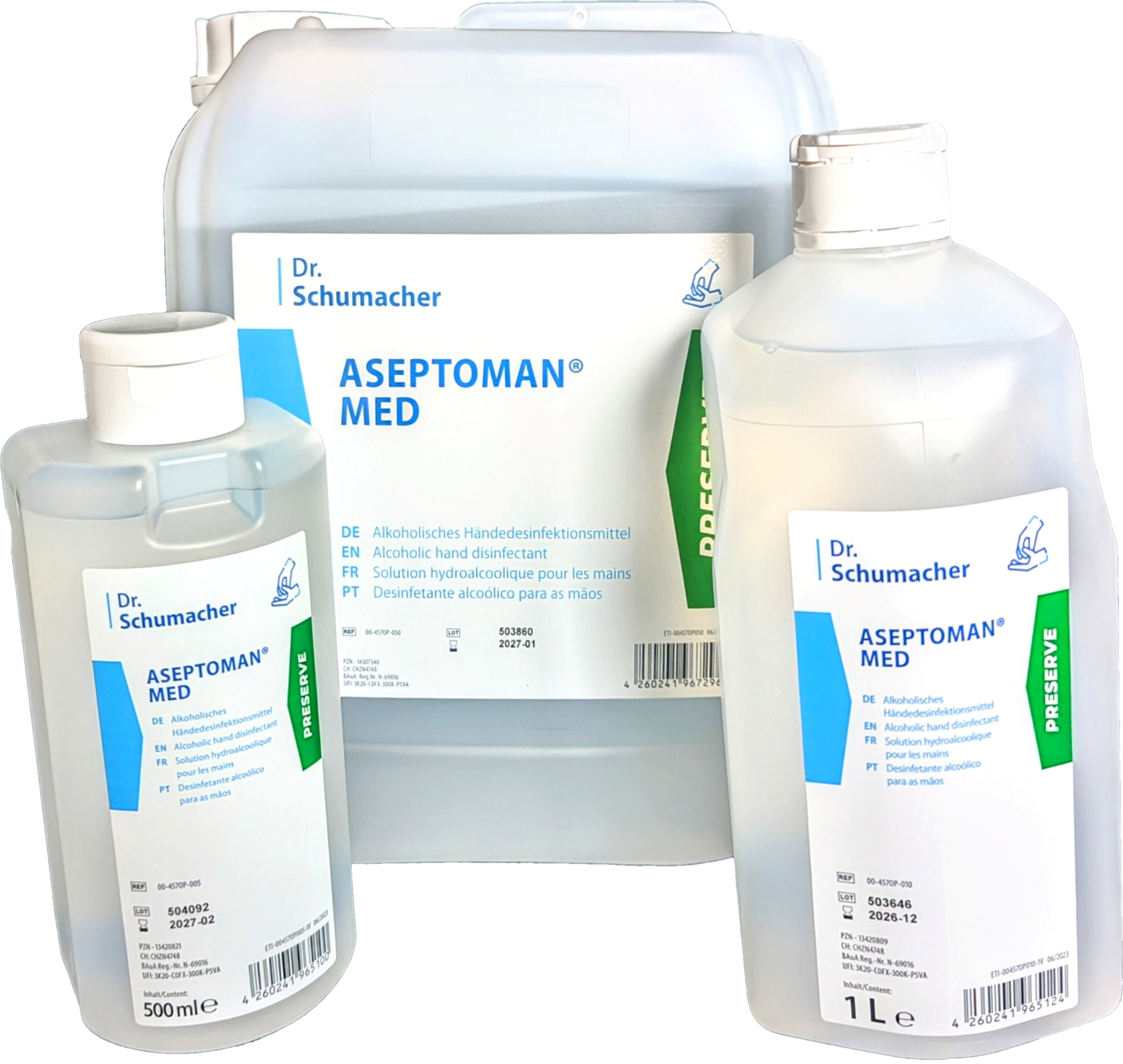 Aseptoman med, alkoholisches Händedesinfektionsmittel, 500 ml