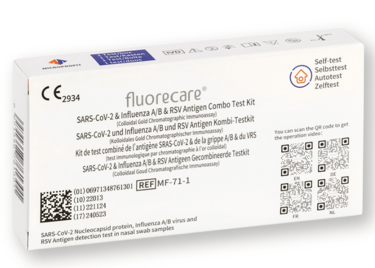 Fluorecare Corona Influenza A/B RSV Antigen Combo Test Kit 4 in 1