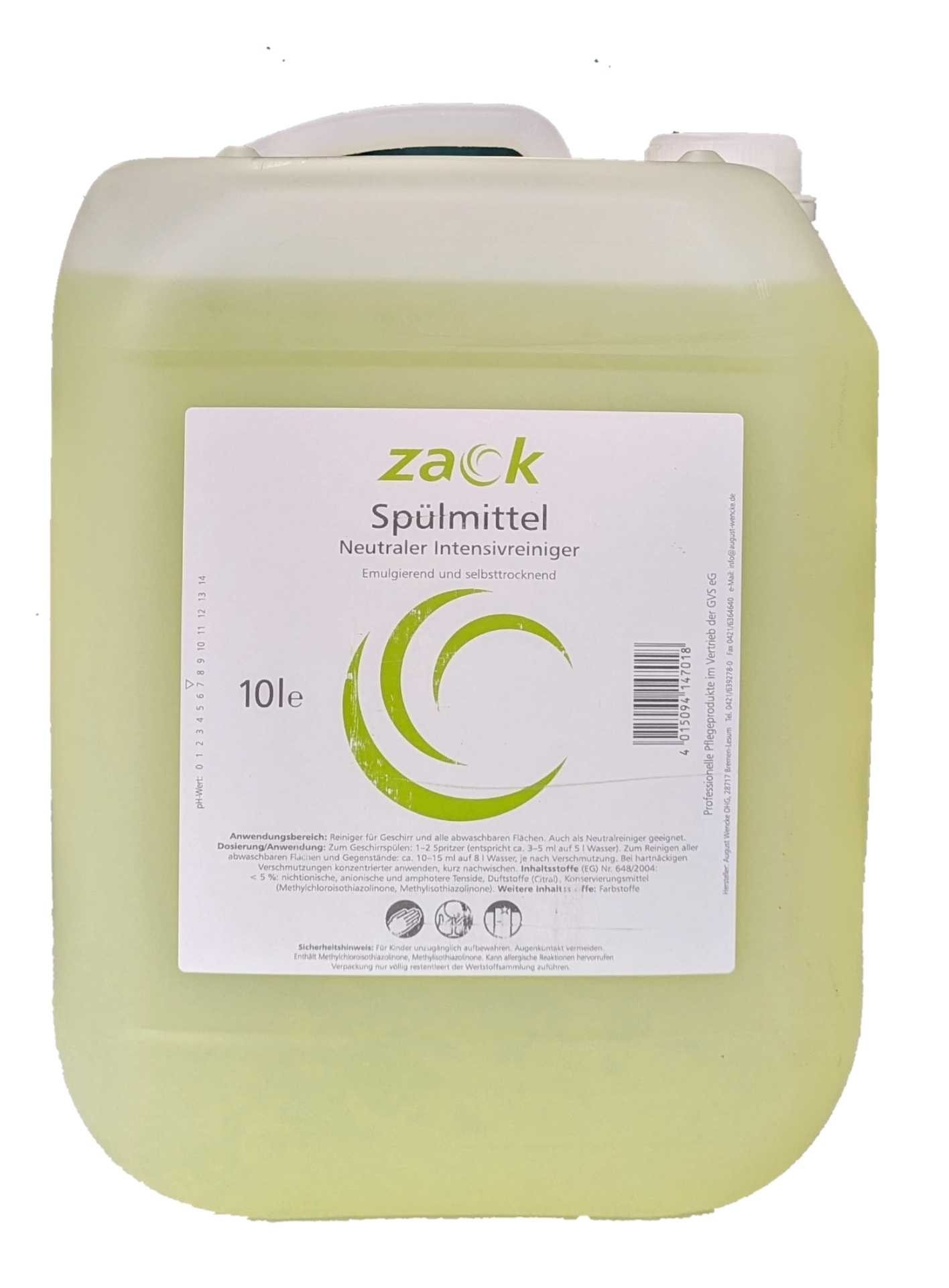Zack Spülmittel Zitro, 10 L im Kanister