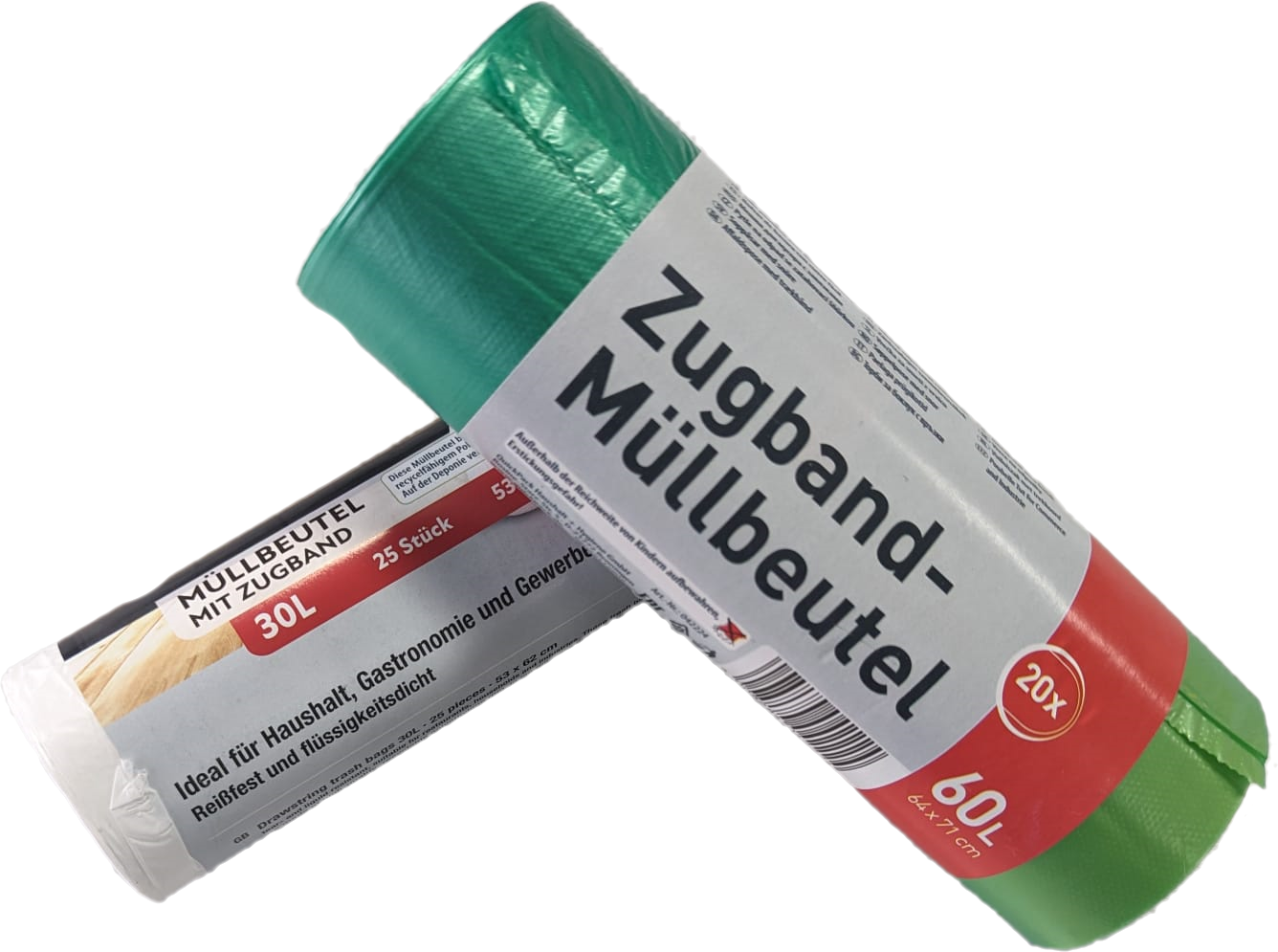 Müllbeutel mit Zugband 30 L = 25 Stk  oder 60 L = 20 Stk,  quickpack